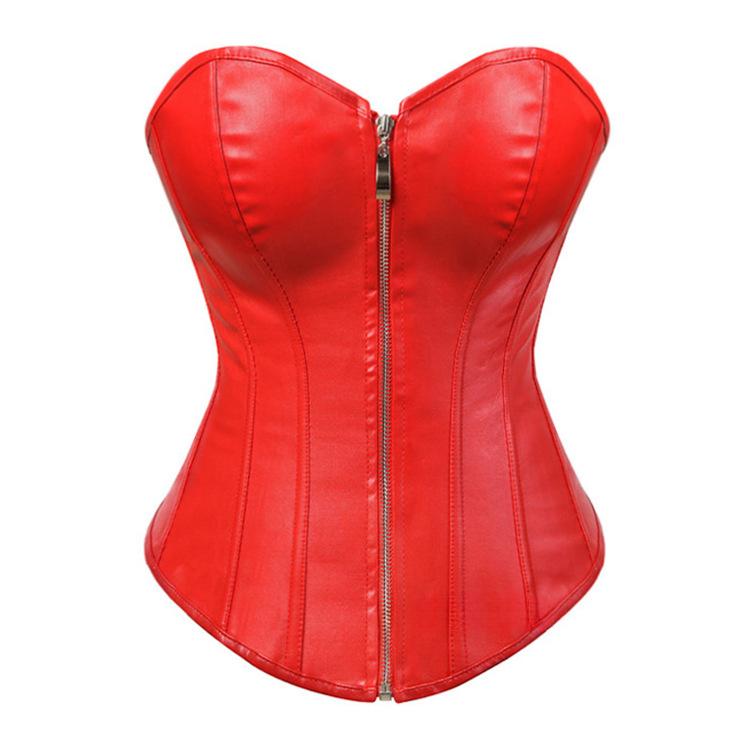 Damen Korsett Leder Shaping Unterwäsche Bauchgürtel Taillenkorsett Bustier M rot von Joom DACH