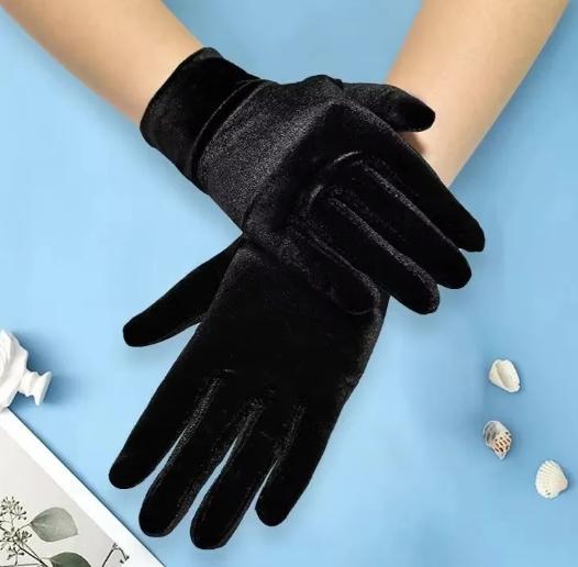 Damen Kurze Elastische Gold Samt Handschuhe Winter Kältebeständige Fleece Handschuhe schwarz von Joom DACH