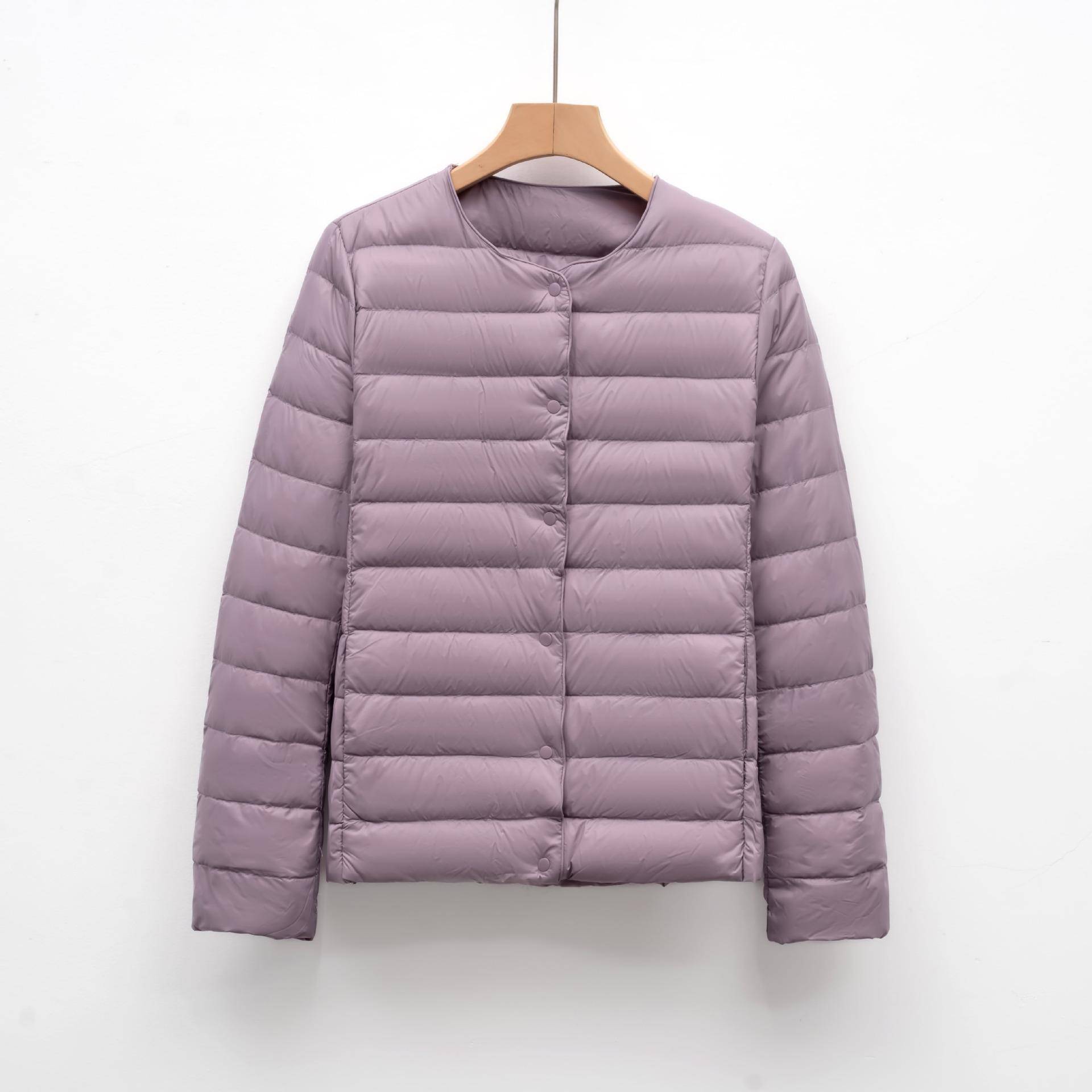 Damen Kurze Rundhals Warme Jacke - Einfarbig Langärmlig Daunenfutter für Herbst und Winter. XL von Joom DACH