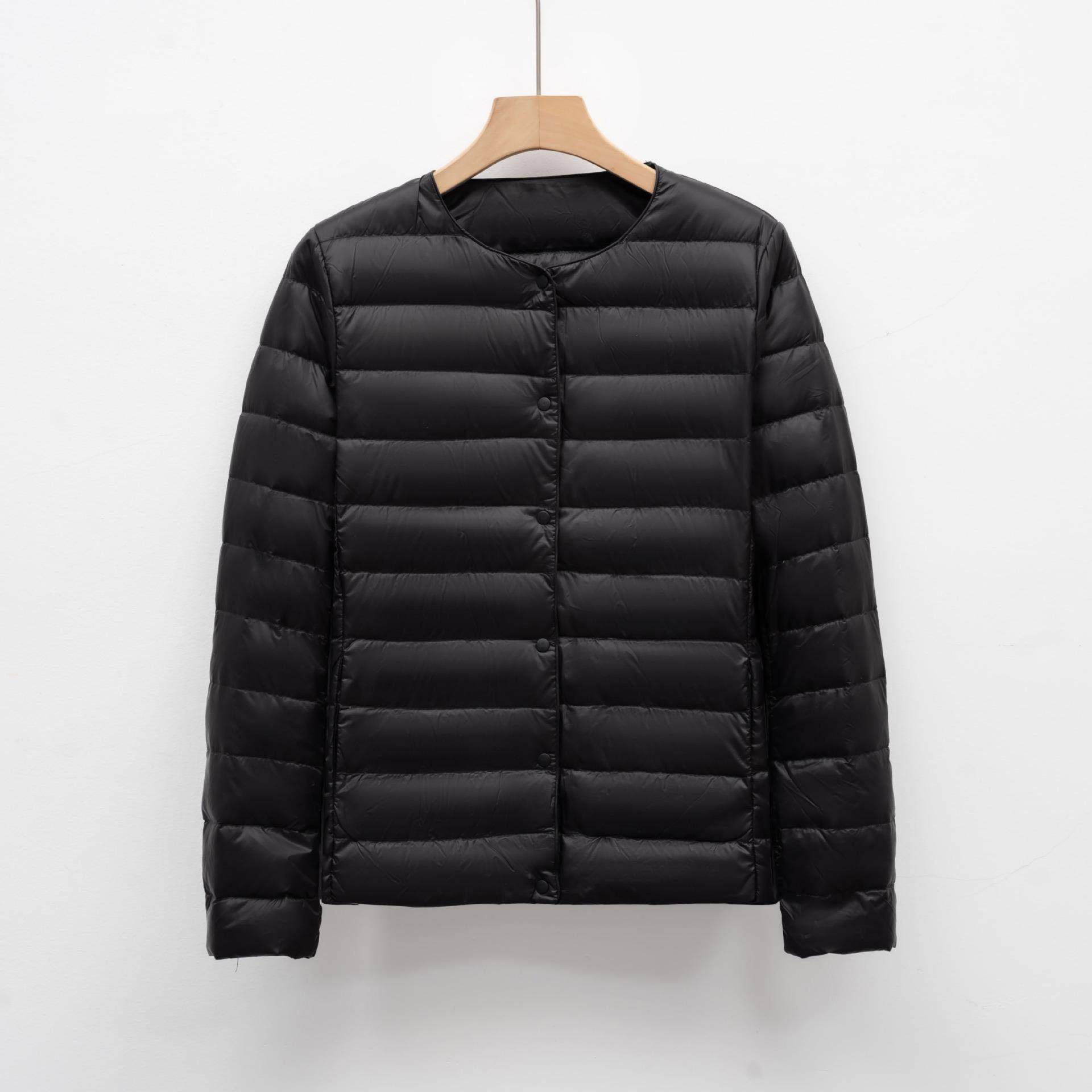 Damen Kurze Rundhals Warme Jacke - Einfarbig Langärmlig Daunenfutter für Herbst und Winter. XL von Joom DACH