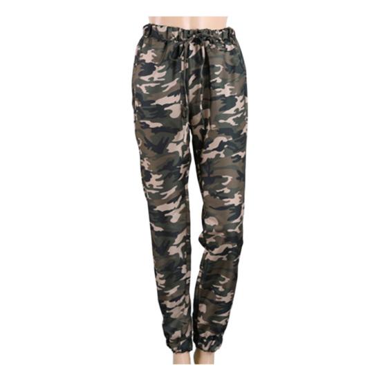 Damen Lässig Kordelzug Taschen Lang Skinny Hosen Knöchel gebunden Camouflage Hose XL armee grüne von Joom DACH