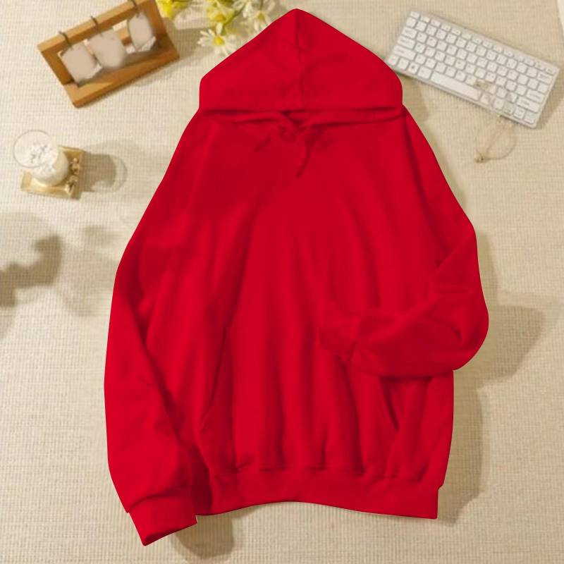 Damen Lässig Und Modisch Einfarbig Langärmlig Kapuzenpullover Warmes Shirt Locker Und Bequemer Hoodie XL rot von Joom DACH