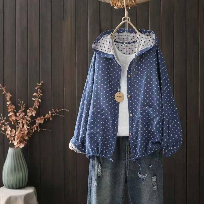 Damen Langarm Blusen für Damen Herbst Frühling Kapuzen Einreihige Hemden Verstellbare Kleidung One Size dunkelblaue von Joom DACH