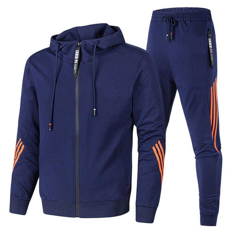 Damen Langarm Hoodie Anzug Frühling und Herbst Damenhose Teenager Freizeit Laufen DREI Bars Sportanzug Damen Set XL von Joom DACH