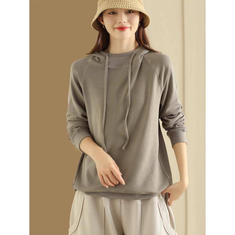 Damen Langarmshirt mit V-Ausschnitt, lockere Passform, lockere Passform, lockere Passform, lockere Passform, lockere Passform 2XL beige von Joom DACH