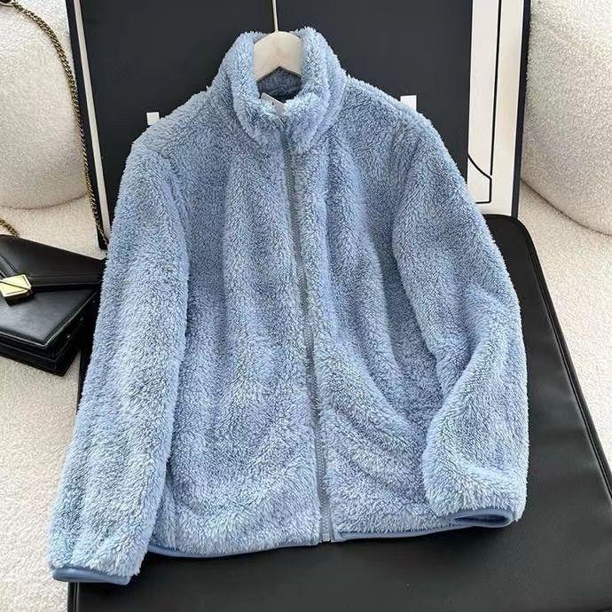 Damen Lange Fleecejacke mit Reißverschluss Langarmjacke Warm Reißverschluss Stehkragen Herbst- und Winter-Cardigan 3XL blau Damen Lange Fleecejacke mit Reißverschluss Langarmjacke Warm Reißverschluss Stehkragen Herbst- und Winter-Cardigan 3XL blau von Joom DACH