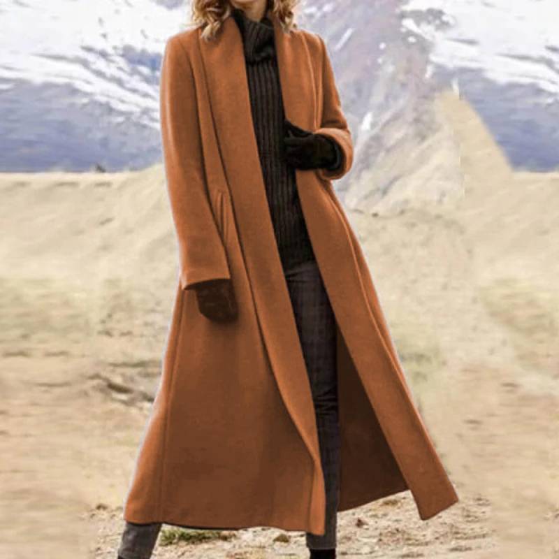 Damen Langer Mantel Winter Warm Übermantel Mehrere Farben Verfügbar 3XL braun von Joom DACH