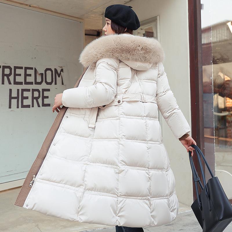 Damen Langer Overknee Daunenmantel - 2025 Koreanischer Stil, Verdickte Baumwolle Wintermantel XXL von Joom DACH