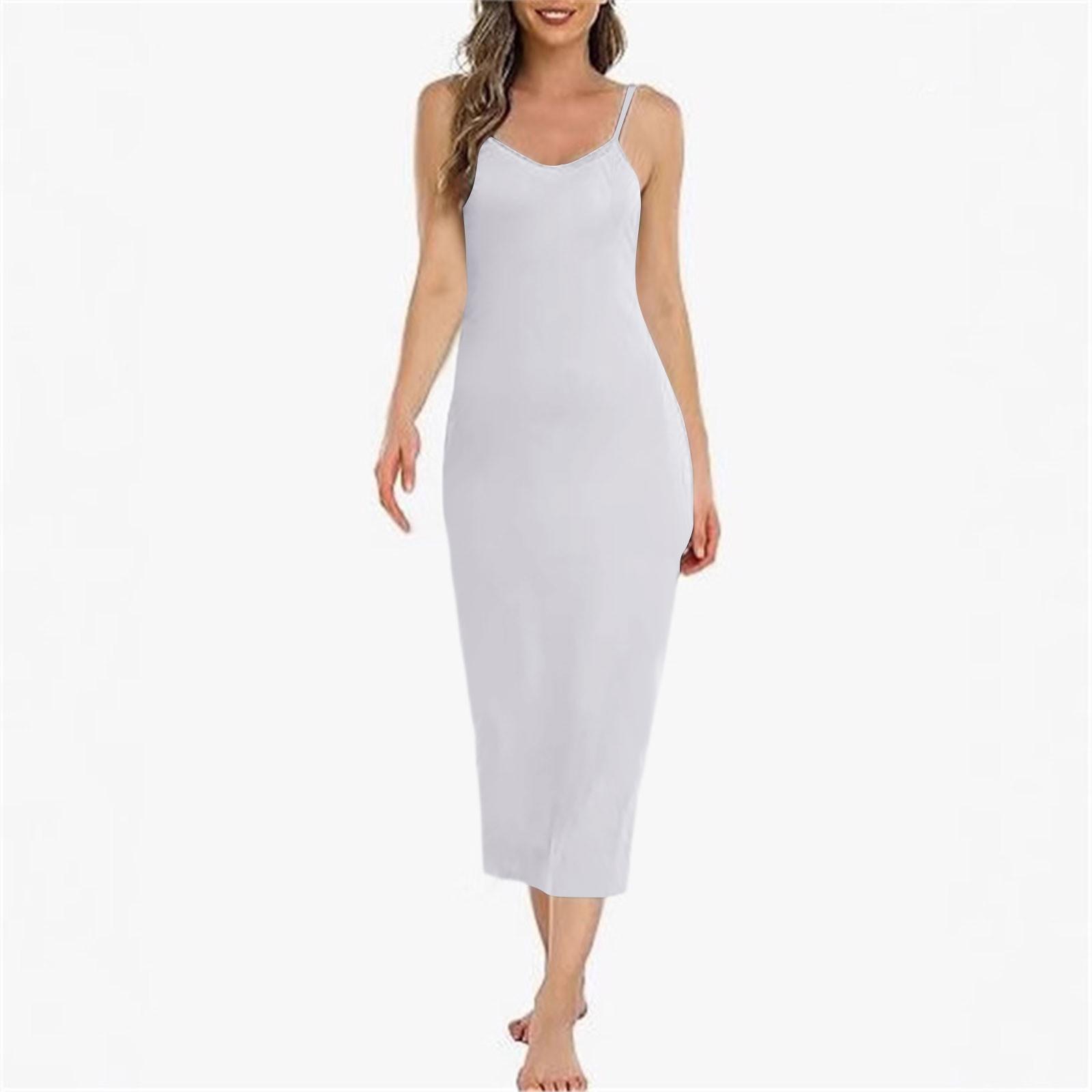 Damen Langes Unterkleid Basic Verstellbare Spaghetti-Träger Cami Unterkleid Weiches V-Ausschnitt Nachthemd Unter Kleidern XXL weiß Damen Langes Unterkleid Basic Verstellbare Spaghetti-Träger Cami Unterkleid Weiches V-Ausschnitt Nachthemd Unter Kleidern XXL weiß von Joom DACH
