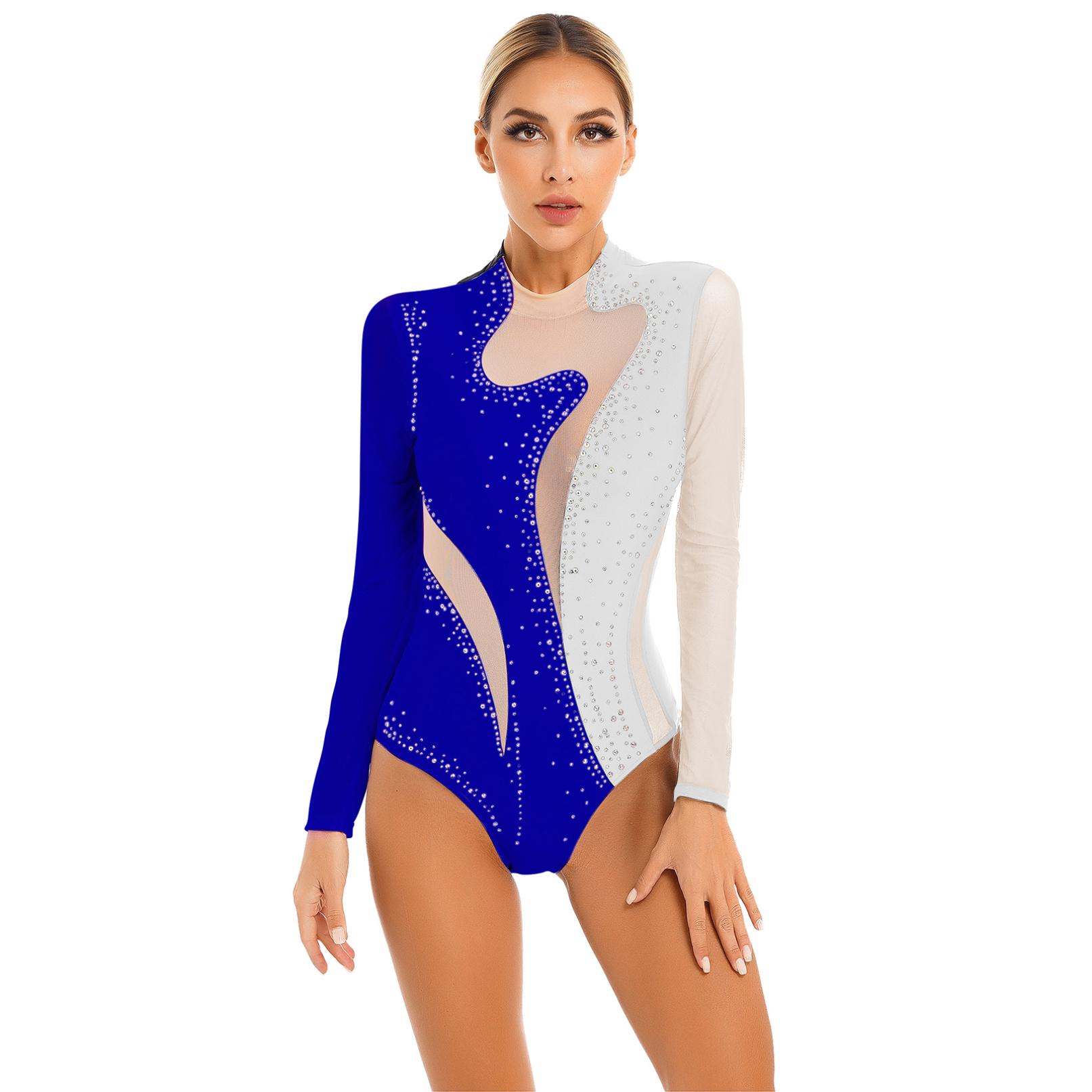 Damen Lateinischer Tanz Eiskunstlauf Body Mädchen Ballett Gymnastik Trikot Tanzkostüm L weiß/königsblau Damen Lateinischer Tanz Eiskunstlauf Body Mädchen Ballett Gymnastik Trikot Tanzkostüm L weiß/königsblau von Joom DACH
