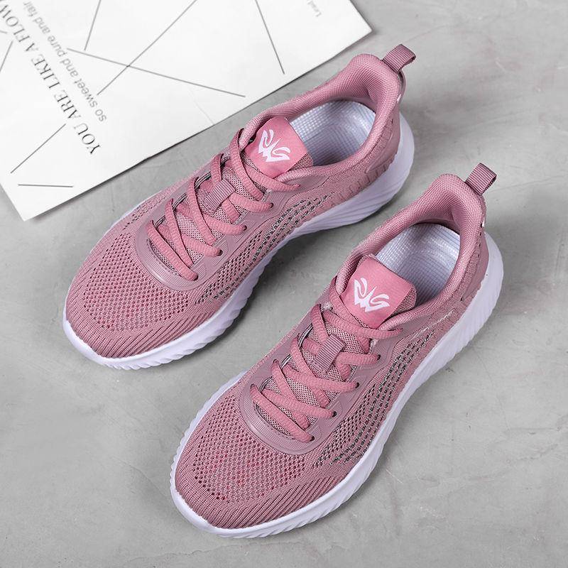 Damen Laufschuhe Atmungsaktives Mesh Schnürschuhe Flache Sneakers Schwarz Sport Frau Designerschuhe für Mädchen 36 von Joom DACH