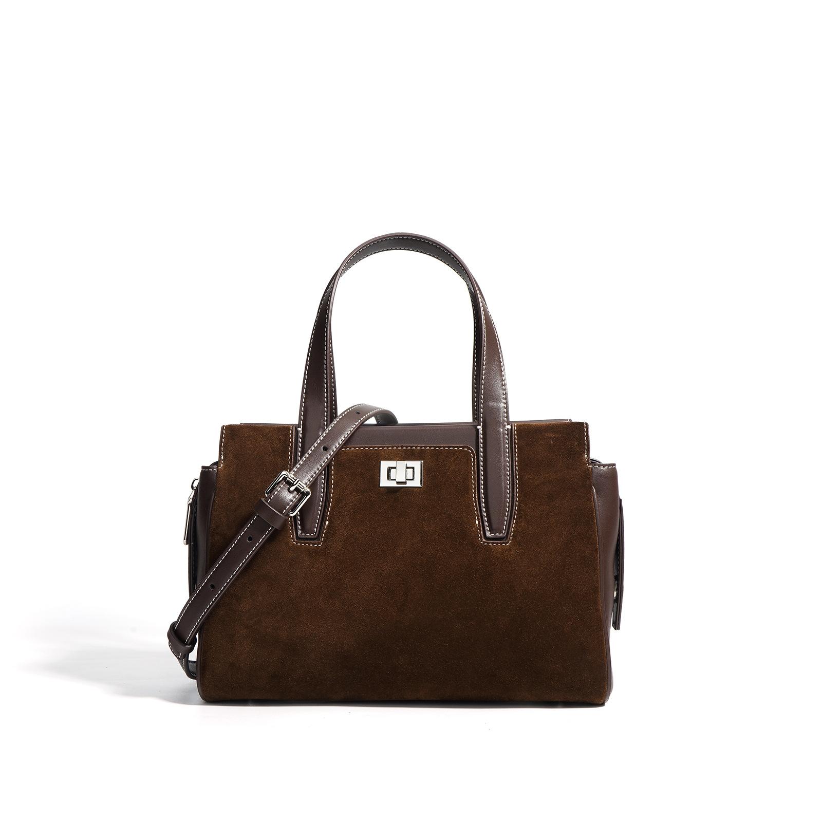 Damen Leder, Großraum Killer Tasche, Damen Umhängetasche, Vielseitige Pendler Schloss Handtasche von Joom DACH