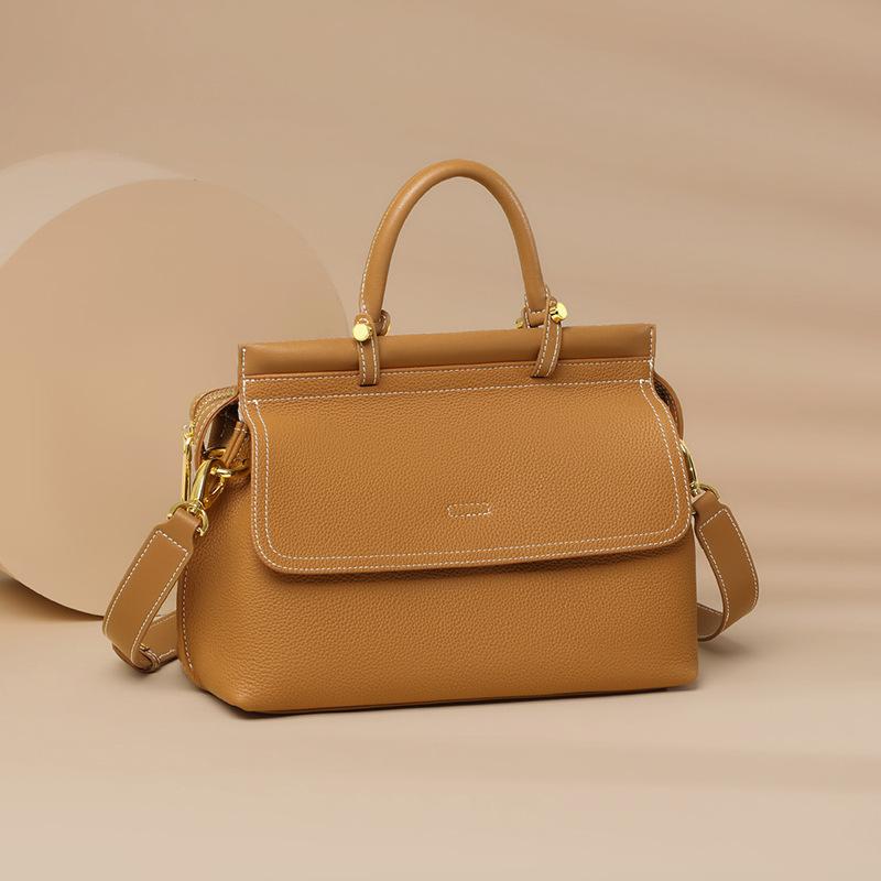 Damen Leder Damentasche Crossbody Messenger Bag Pendler One-Shoulder Aktentasche von Joom DACH