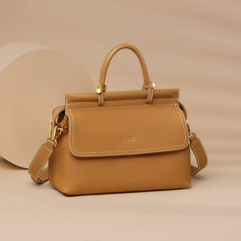 Damen Leder Damentasche Crossbody Messenger Bag Pendler One-Shoulder Aktentasche von Joom DACH