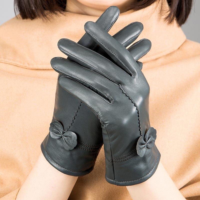 Damen Lederhandschuhe einfarbig Herbst Winter warme Schutzhandschuhe Outdoor-Zubehör dunkelgrau Damen Lederhandschuhe einfarbig Herbst Winter warme Schutzhandschuhe Outdoor-Zubehör dunkelgrau von Joom DACH