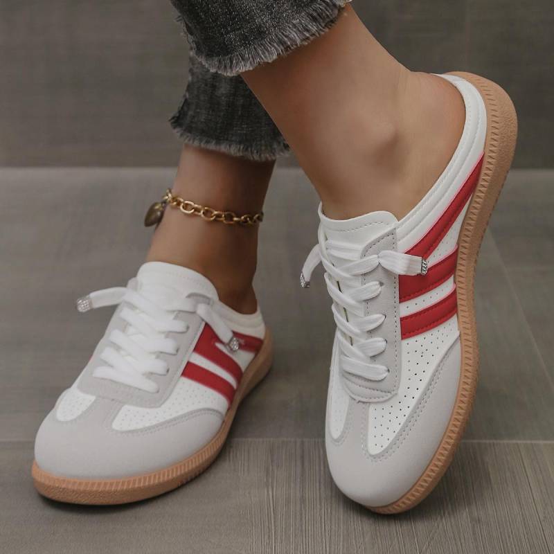 Damen Leichte Weiche Sohle Rückenfreie Slipper Sandalen Neuheiten Retro Flache Freizeitschuhe Slipper Rückenfreie Pantoletten 36 von Joom DACH