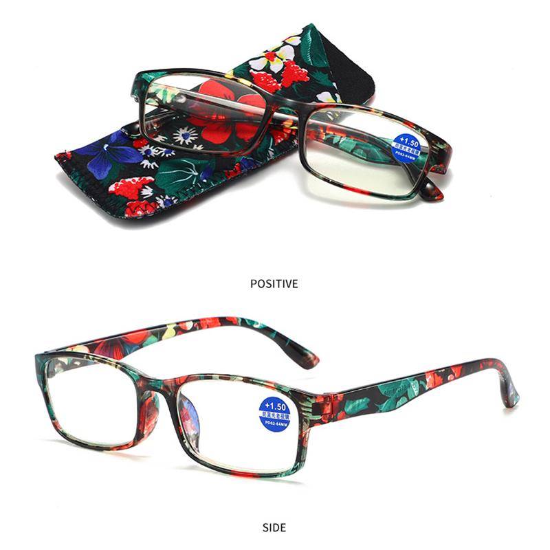 Damen-Lesebrille mit Stoffetui, blaues Licht blockierende Brille, ultraleicht, wunderschönes Brillen-Set, tolles Geschenk +3.0 grün von Joom DACH