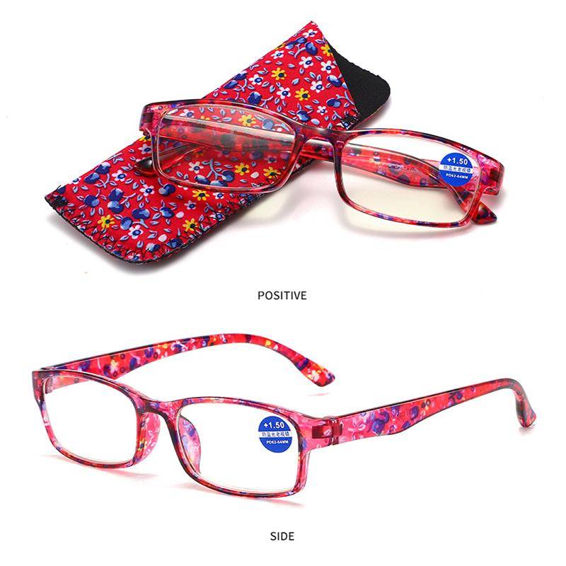 Damen-Lesebrille mit Stoffetui, blaues Licht blockierende Brille, ultraleicht, wunderschönes Brillen-Set, tolles Geschenk +3.5 rot von Joom DACH