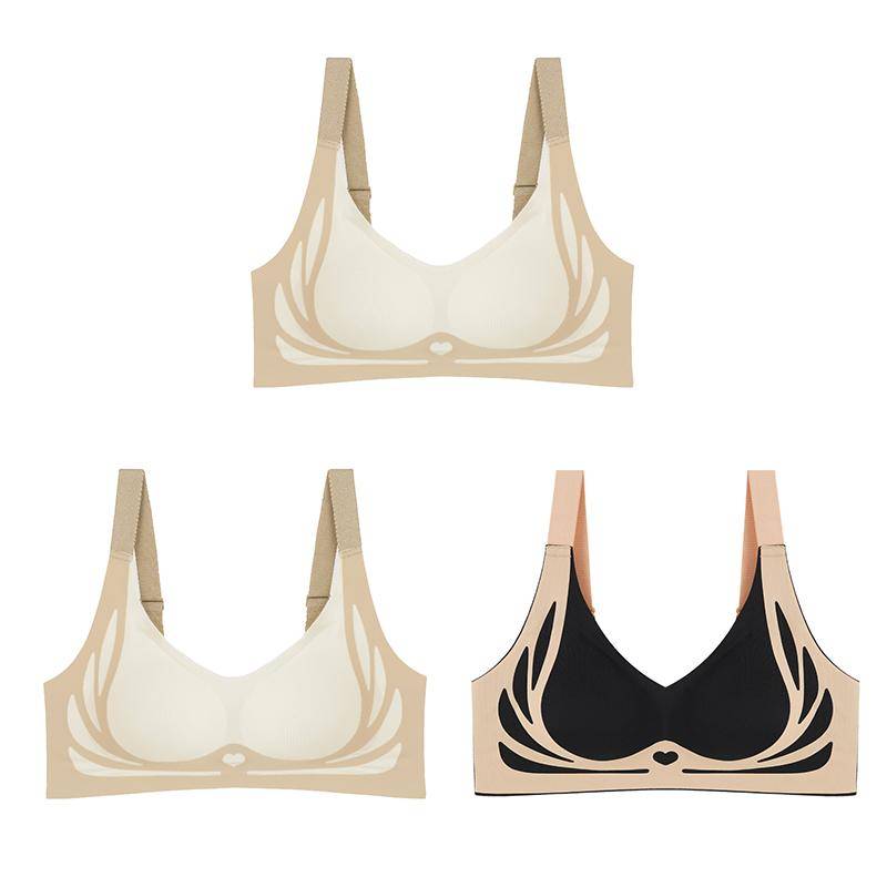 Damen Lifting- und Seitenbrust-Leichter Luxus-BH Hautfreundlich Atmungsaktiv Bequem Nahtlos Raffung Keine Stahlring-Unterwäsche 2XL von Joom DACH