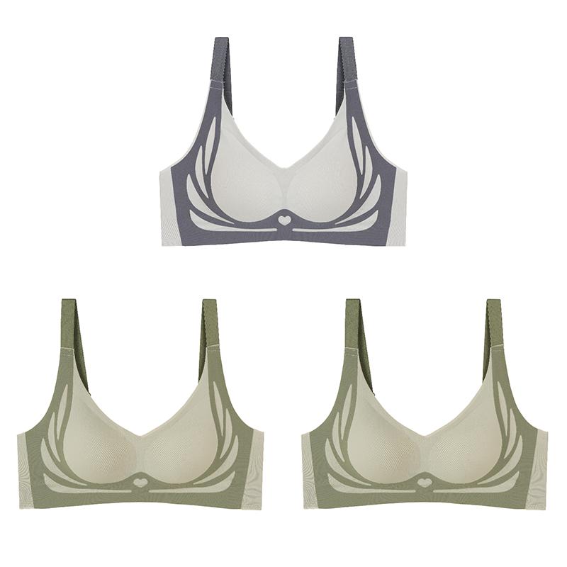 Damen Lifting- und Seitenbrust-Leichter Luxus-BH Hautfreundlich Atmungsaktiv Bequem Nahtlos Raffung Keine Stahlring-Unterwäsche 2XL violett von Joom DACH