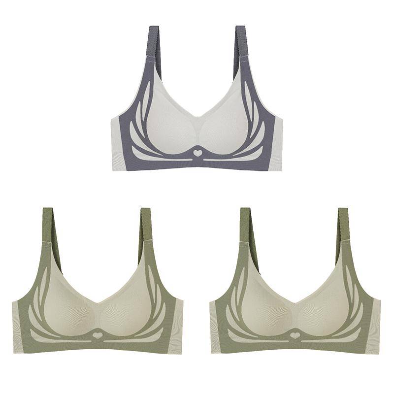 Damen Lifting- und Seitenbrust-Leichter Luxus-BH Hautfreundlich Atmungsaktiv Bequem Nahtlos Raffung Keine Stahlring-Unterwäsche 2XL violett von Joom DACH