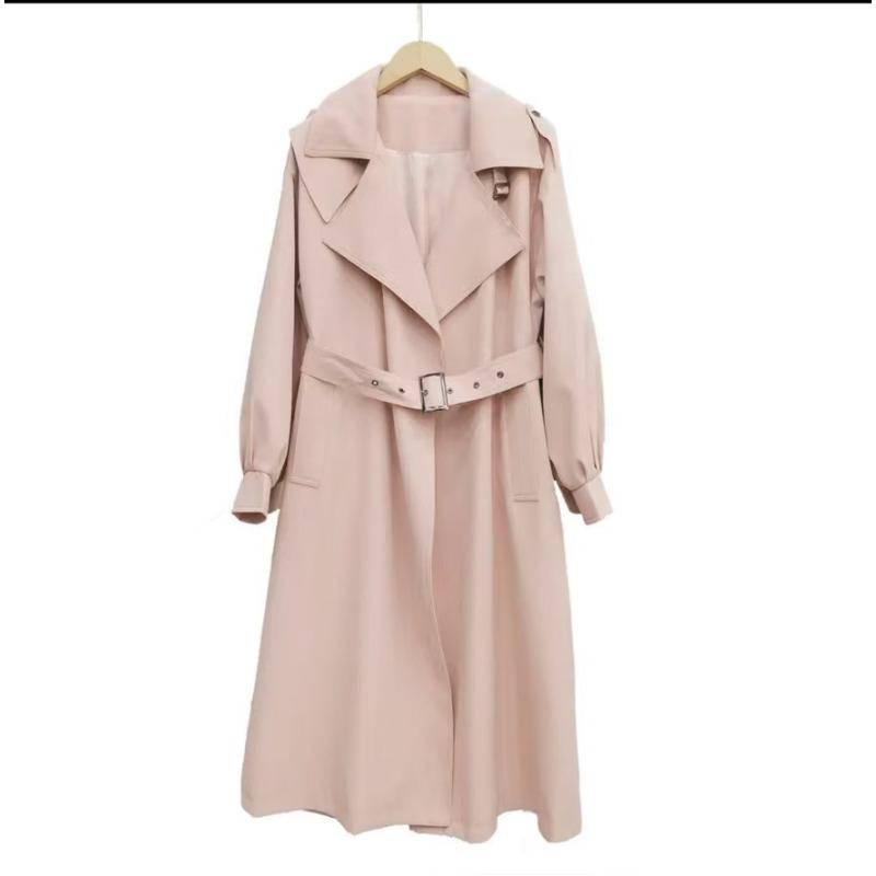 Damen Locker Große Größe Temperament Trenchcoat Damen Mittel und Lang Taillengürtel Mantel L von Joom DACH