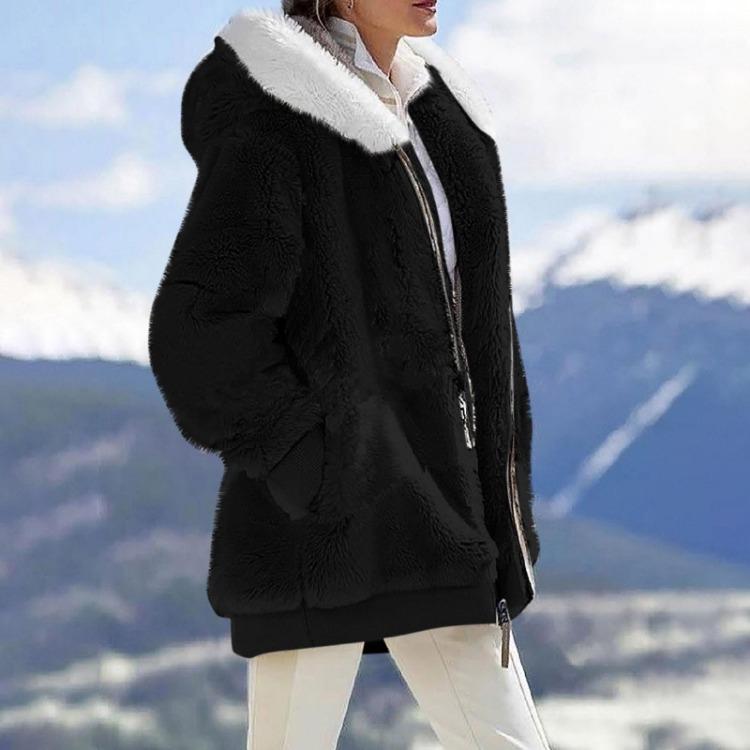 Damen Lockerer Plüsch-Kapuzenjacke Lässig Einfarbig mit Reißverschluss und Taschen XXXXXL schwarz Damen Lockerer Plüsch-Kapuzenjacke Lässig Einfarbig mit Reißverschluss und Taschen XXXXXL schwarz von Joom DACH