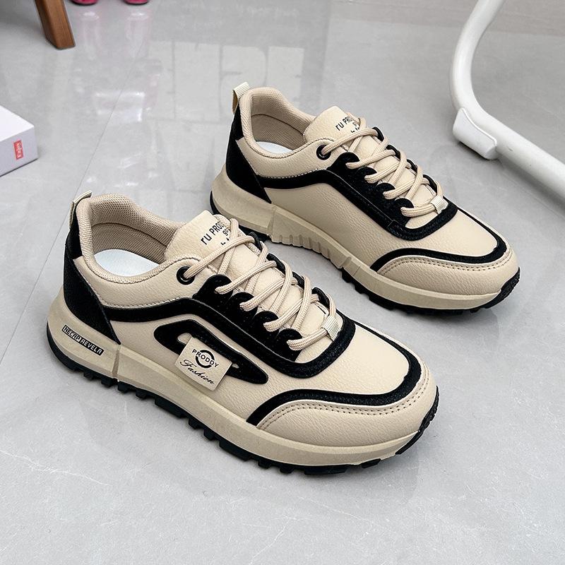 Damen Low Top Sneaker Herbst Neu Ins Atmungsaktive Studenten-Sneaker Plateau Freizeitschuhe 40 schwarz von Joom DACH