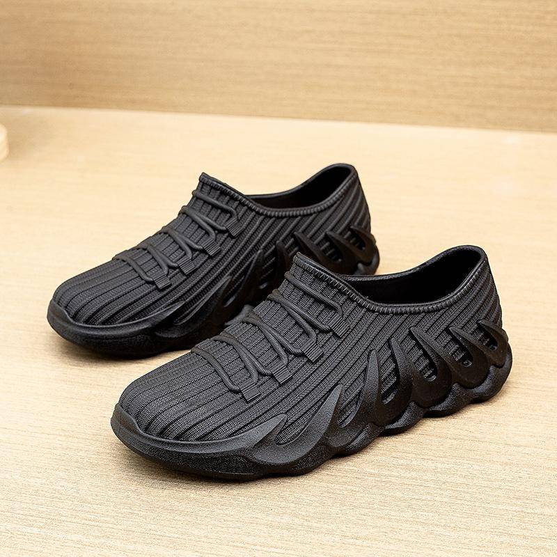 Damen Low-Top Wasserdichte Schuhe Regenschuhe Regenstiefel Damen Sommer Arbeit Gummischuhe Mode Jelly Slipper 43 schwarz von Joom DACH