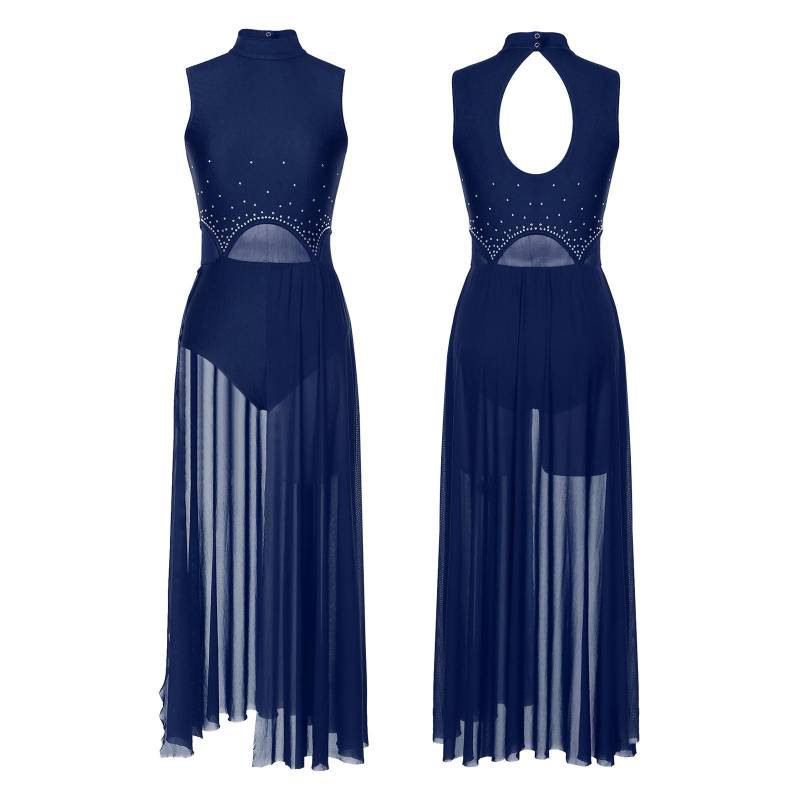 Damen Lyrischer Tanz Kostüme Ärmelloses Patchwork Maxi Langes Kleid Moderne Zeitgenössische Tanzbekleidung Damen Lyrischer Tanz Kostüme Ärmelloses Patchwork Maxi Langes Kleid Moderne Zeitgenössische Tanzbekleidung von Joom DACH