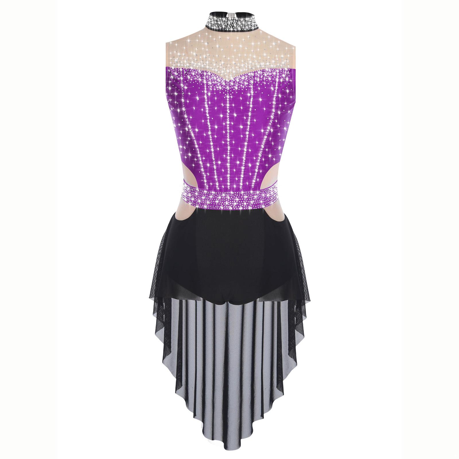Damen Lyrisches Tanzkleid Stehkragen Ärmellos Rückenfrei Glänzende Strasssteine Colorblock Mesh-Rocked Leotard M Damen Lyrisches Tanzkleid Stehkragen Ärmellos Rückenfrei Glänzende Strasssteine Colorblock Mesh-Rocked Leotard M von Joom DACH