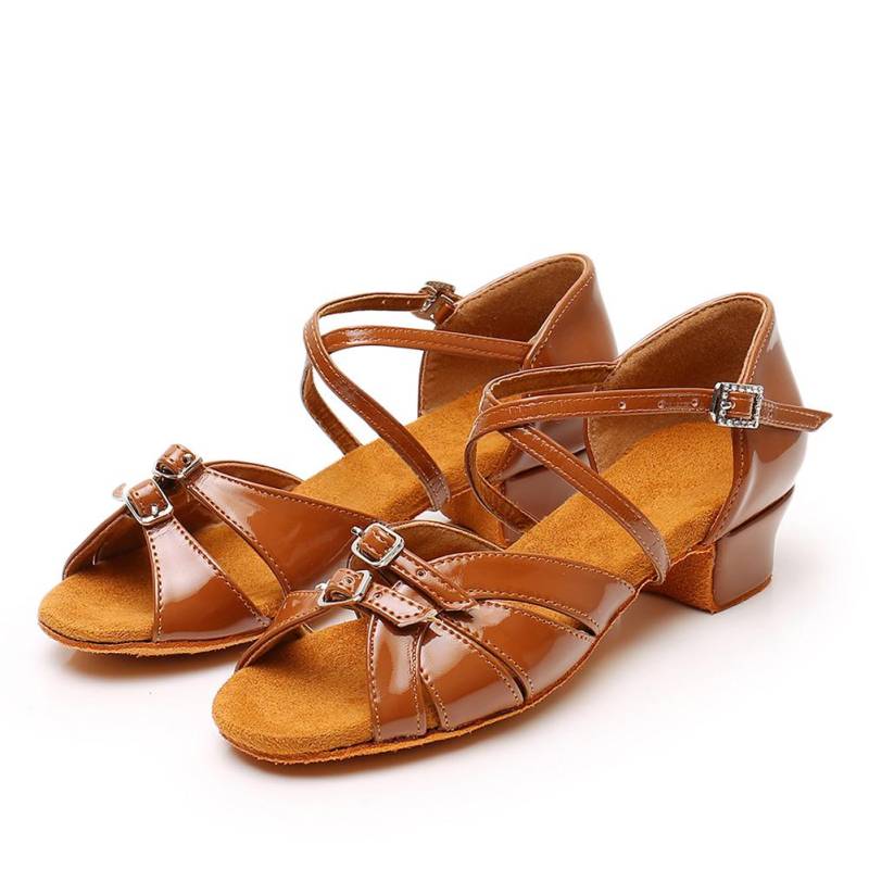 Damen Mädchen Kinder Latein Tanzschuhe Niedrige Absätze Salsa Latein Ballsaal Tango Schuhe Weiche Sohle 3,5 CM Absatz 41 bronze von Joom DACH