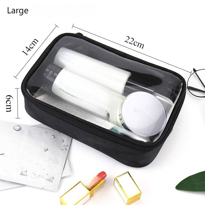 Damen-Make-up-Tasche, wasserdicht, durchsichtig, Reise-Kosmetiktasche, Reise-Make-up-Tasche für Männer, Kulturbeutel, Organizer von Joom DACH