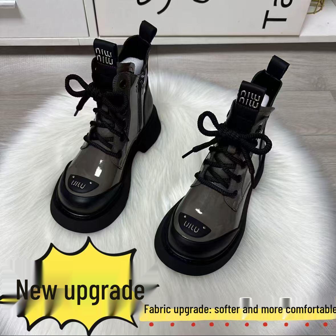 Damen Martin Boots im britischen Stil 2025: Kurzstiefel mit dicker Sohle und Absatz für Herbst und Winter 39 von Joom DACH