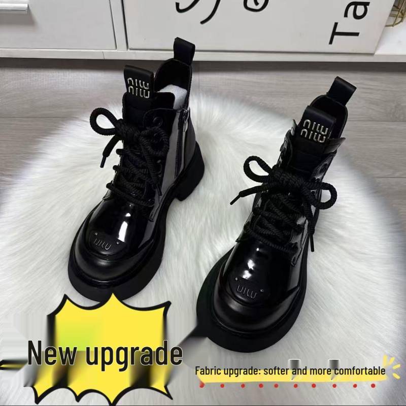 Damen Martin Boots im britischen Stil 2025: Kurzstiefel mit dicker Sohle und Absatz für Herbst und Winter 40 von Joom DACH