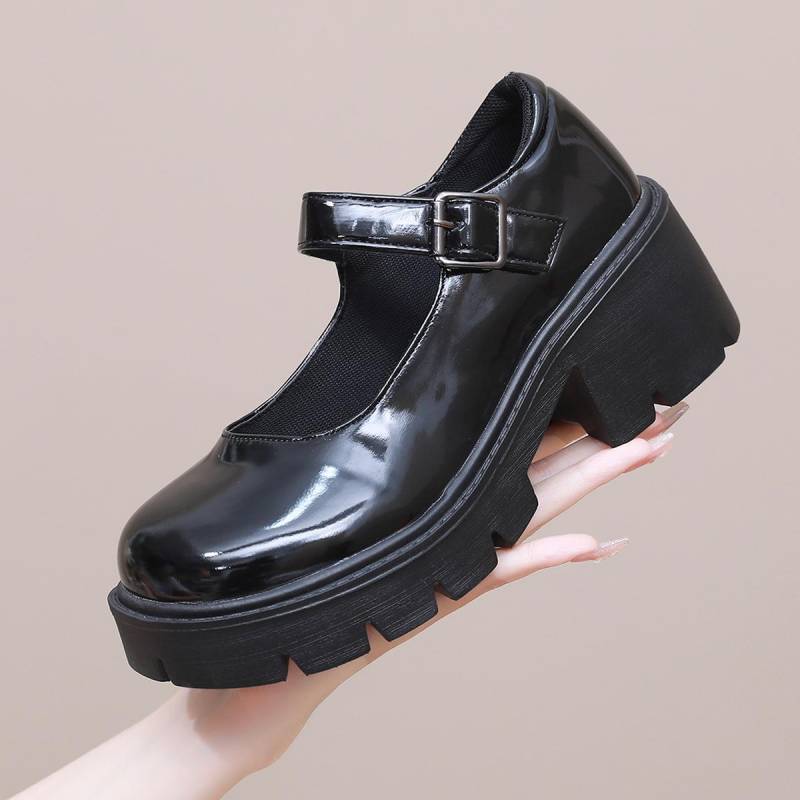 Damen Mary Jane Schuhe Vintage Mädchen Plateau Pumps Hohe Absätze Plateau Lolita Schuhe Japanischer Stil College Süße Studentenschuhe 37 von Joom DACH