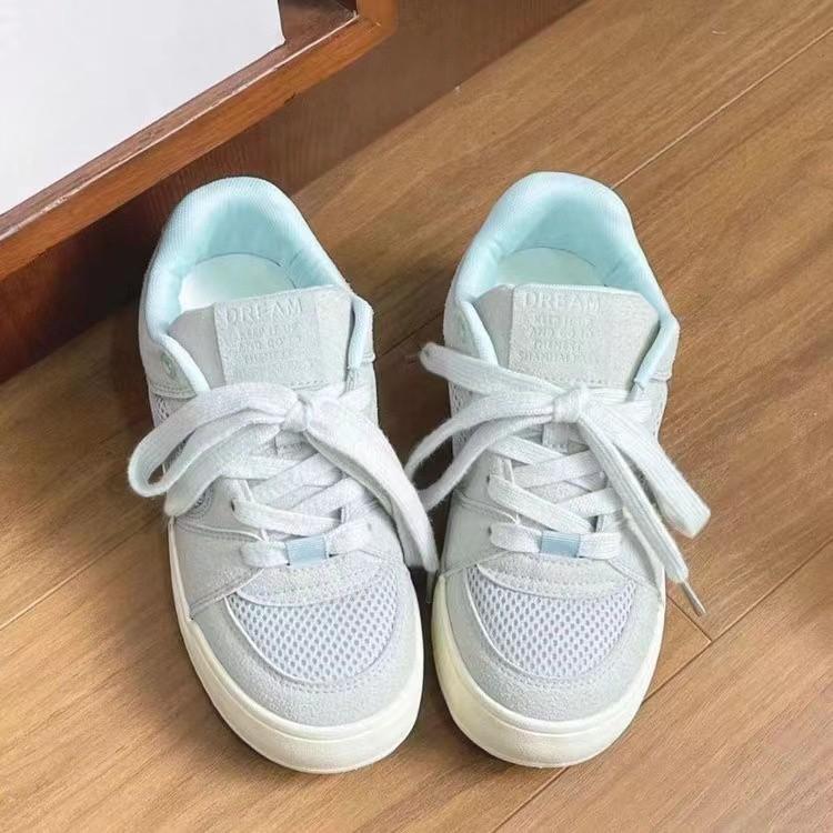 Damen Mesh Atmungsaktive Kleine Weiße Schuhe Frühling und Herbst Neu Vielseitige Plateau Sport- und Freizeitschuhe 40 blau von Joom DACH