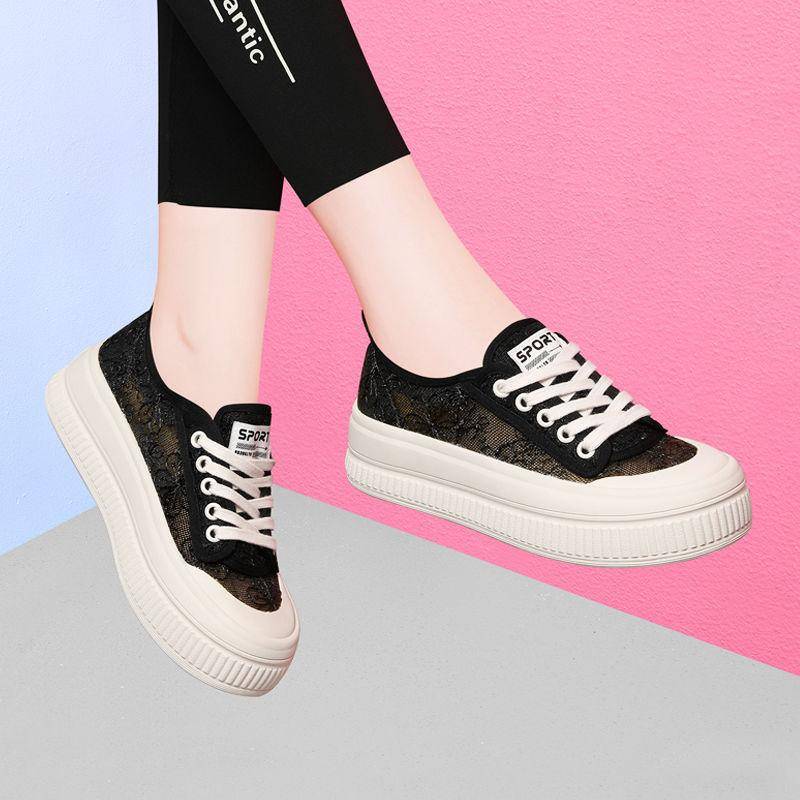 Damen Mesh Fisherman Schuhe Neue Plattform Sommer Dünne Atmungsaktive Mesh Weiße Schuhe Vielseitige Casual Sneakers 40 von Joom DACH