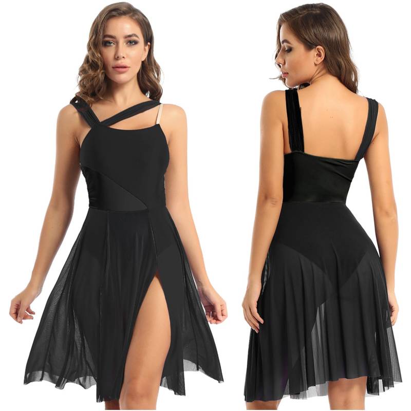 Damen Mesh Modern Lyrical Dance Kostüm Zeitgenössisches Tanztrikot Kleid Ballettkleidung S schwarz Damen Mesh Modern Lyrical Dance Kostüm Zeitgenössisches Tanztrikot Kleid Ballettkleidung S schwarz von Joom DACH