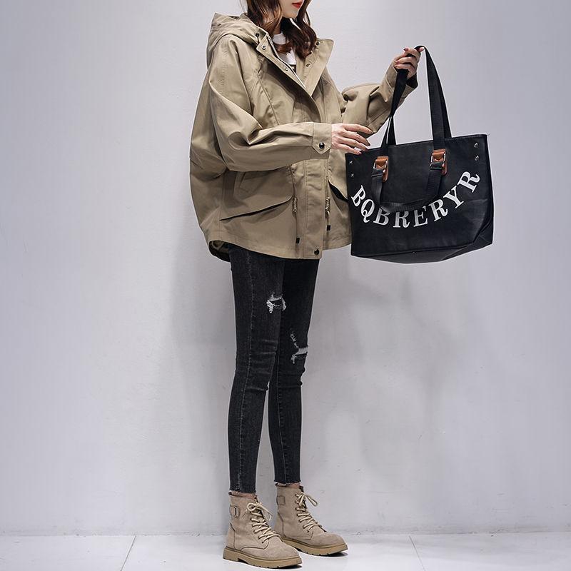 Damen Mittel und Lang Kapuzen-Tooling Frühling und Herbst Neue Mode Locker Beliebt Vielseitig Kurzer Mantel XL von Joom DACH