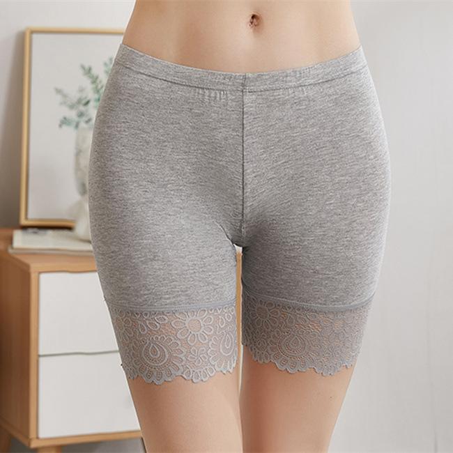 Damen Modal Sicherheits-Hose Verhindert Lichtdurchlässigkeit Shorts High Waist Slips Stretch Unterwäsche Spitze Sicherheits-Shorts XXL graue von Joom DACH