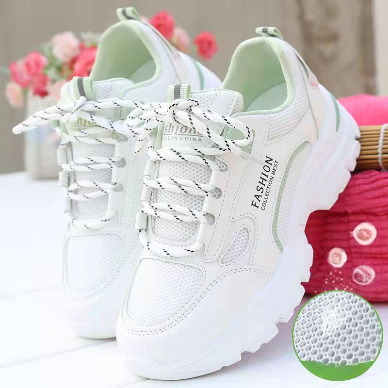 Damen Modische Dad Schuhe Atmungsaktiv, Bequem und Leicht Weiße Sportschuhe für Studenten, Frühlings- und Herbstschuhe 40 grün von Joom DACH