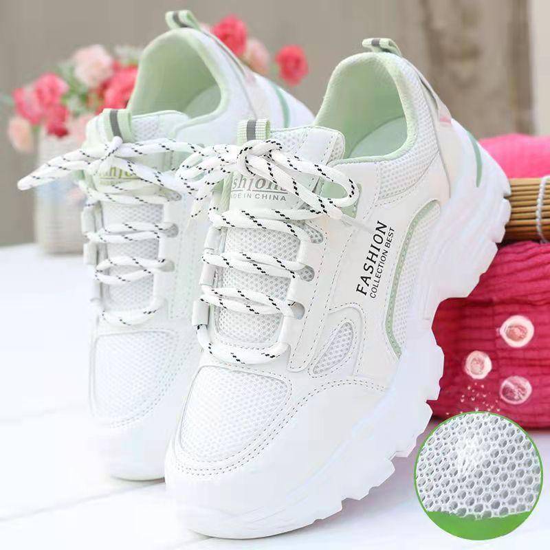 Damen Modische Dad Schuhe Atmungsaktiv, Bequem und Leicht Weiße Sportschuhe für Studenten, Frühlings- und Herbstschuhe 40 grün von Joom DACH