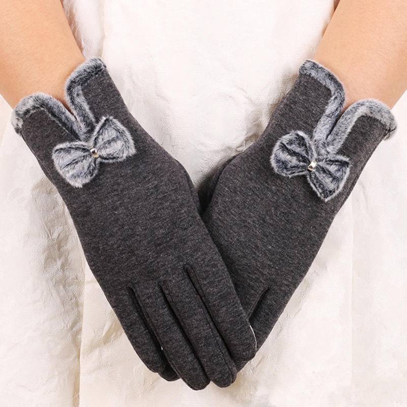 Damen Modische Winter warme All-Finger-Handschuhe Ski winddichte Handschuhe One Size graue von Joom DACH