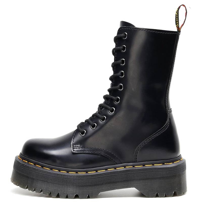 Damen-Motorradstiefel 1490 mit dicker Sohle, 10 Löchern und seitlichem Reißverschluss – Schnürstiefel mit Plateausohle, langer Stiefel im britischen Stil. 40 von Joom DACH