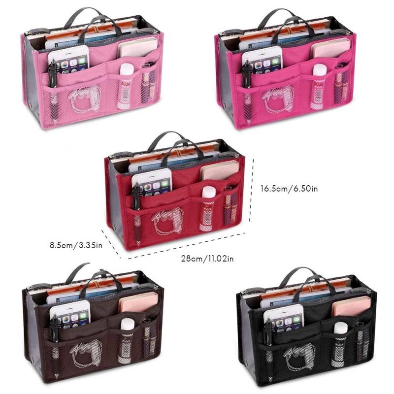 Damen Multifunktions-Make-up-Handtasche Verschiedene Fächer Große Kosmetik-Handtasche Organizer für Reisen Rosa rosa von Joom DACH