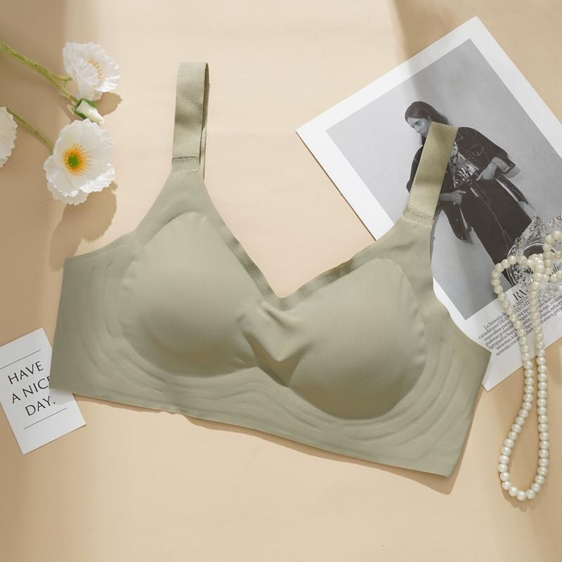 Damen Nahtloser BH aus Eisseide mit weicher Stütze und Push-Up-Unterwäsche, kabellos, Bralette 2XL von Joom DACH