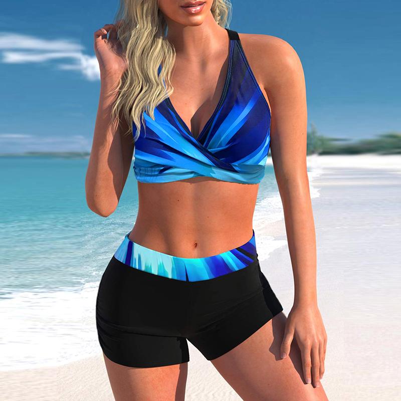 Damen Neckholder-Bikini-Tankini-Badeanzug, Öl-auf-Leinwand-Druck-Badeanzug 5XL hellblaue Damen Neckholder-Bikini-Tankini-Badeanzug, Öl-auf-Leinwand-Druck-Badeanzug 5XL hellblaue von Joom DACH