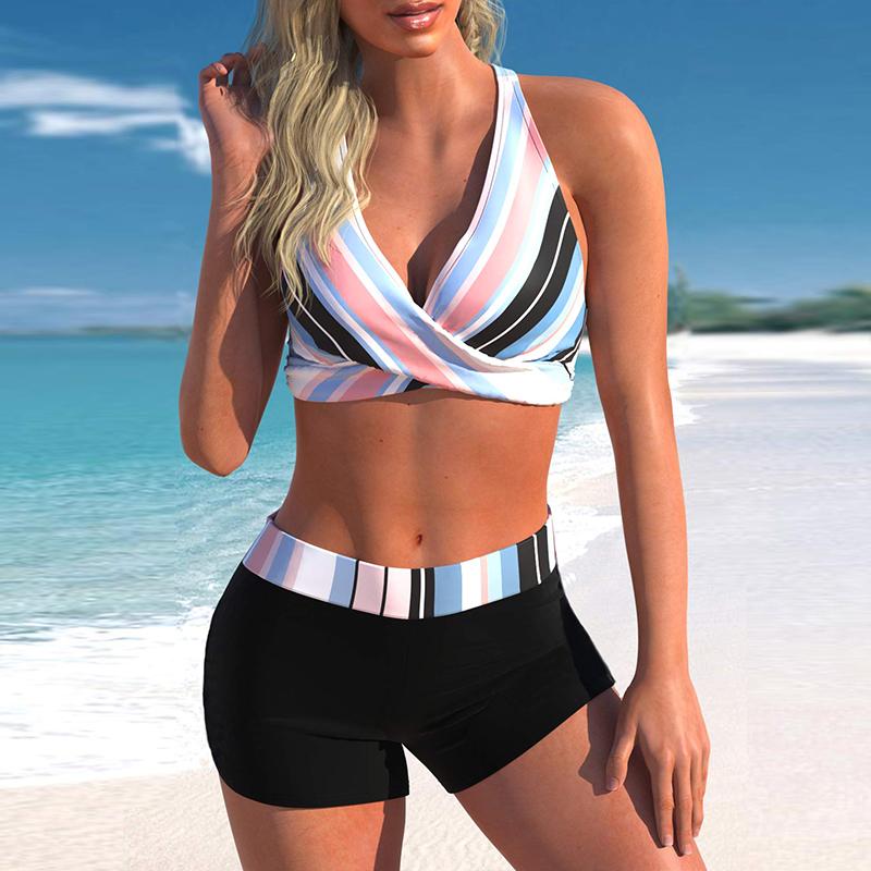 Damen Neckholder-Bikini-Tankini-Badeanzug, Öl-auf-Leinwand-Druck-Badeanzug 5XL rosa Damen Neckholder-Bikini-Tankini-Badeanzug, Öl-auf-Leinwand-Druck-Badeanzug 5XL rosa von Joom DACH
