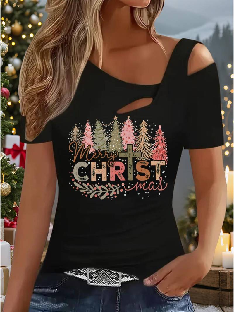 Damen Neues Lässiges Oberteil Weihnachten Halloween Weihnachtsgeschenk Oberteile Hemd Bluse L schwarz von Joom DACH